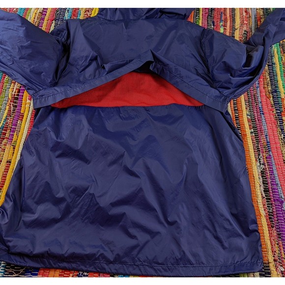 Vineyard Vines Mens M Lightweight Hooded Colorblock Windbreaker Jacket Navy Red - Picture 9 of 12